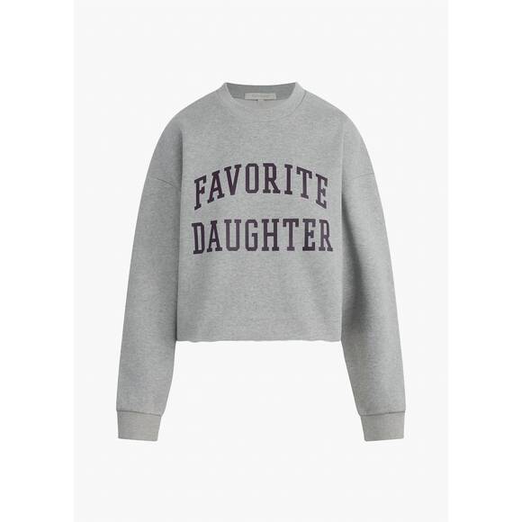 NEW FAVORITE DAUGHTER cropped collegiate sweatshirt in smoketree gardenia - Picture 5 of 6